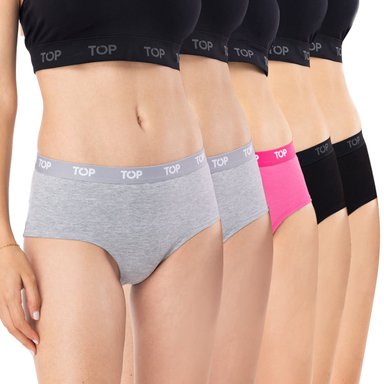 CALZÓN PANTALETAS ALGODÓN CON ELÁSTICO PACK 5 TOP - 1