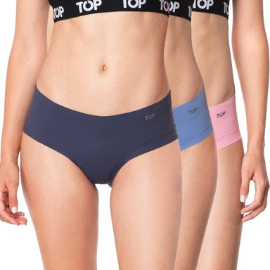 CALZÓN PANTALETAS MICROFIBRA CORTE LASER PACK 3 C2 TOP - 1