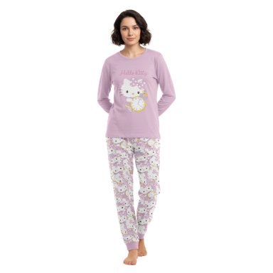 PIJAMA LARGO MUJER ALGODON INVIERNO HELLO KITTY C2 TOP - 1