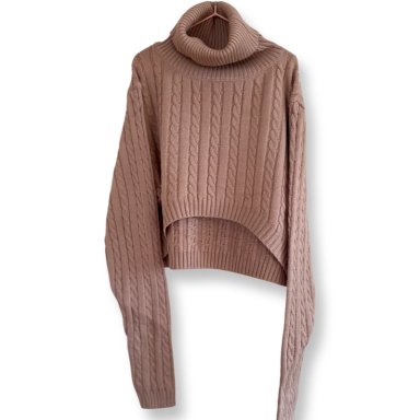 CHALECO CROP TOP BEIGE MUJER - 1