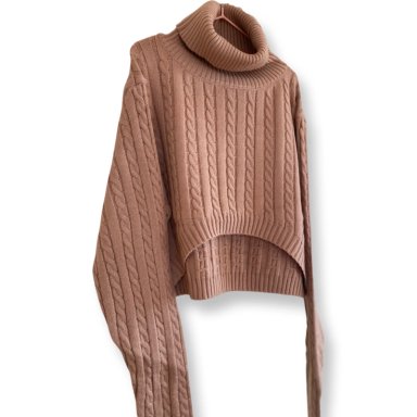 CHALECO CROP TOP BEIGE MUJER - 2