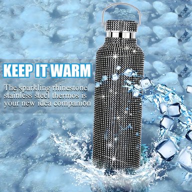 TERMO BOTELLA DE AGUA BRILLOS DIAMOND BLACK 750 ML - 2