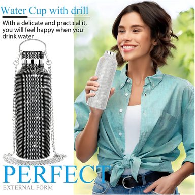 TERMO BOTELLA DE AGUA BRILLOS DIAMOND BLACK 750 ML - 4