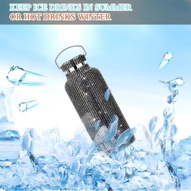 TERMO BOTELLA DE AGUA BRILLOS DIAMOND BLACK 750 ML - 5
