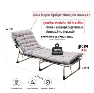 CAMA PORTÁTIL PLEGABLE MULTI POSICIÓN SILLA DE CAMPING - 4