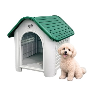 CASA PERRO CP002 COOL PETS PEQUEÑA TECHO VERDE 75X59X66 CM - 1