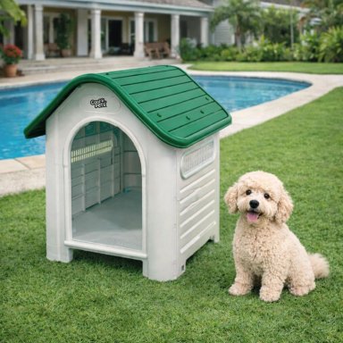 CASA PERRO CP002 COOL PETS PEQUEÑA TECHO VERDE 75X59X66 CM - 5
