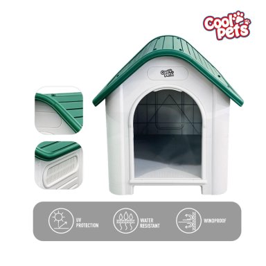 CASA PERRO CP002 COOL PETS PEQUEÑA TECHO VERDE 75X59X66 CM - 6