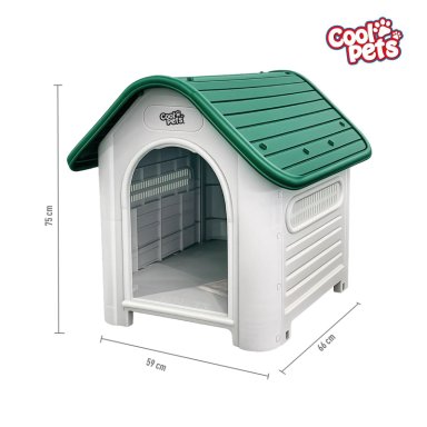 CASA PERRO CP002 COOL PETS PEQUEÑA TECHO VERDE 75X59X66 CM - 7