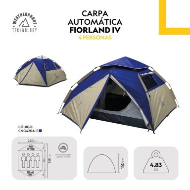 CARPA NATIONAL GEOGRAPHIC PARA 4 PERSONAS CNG420A INSTANT FIORDLAND AZUL - 4