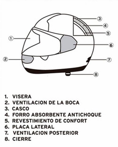 CASCO COMPLETO INTEGRAL TALLA L COLOR SILVER - 4