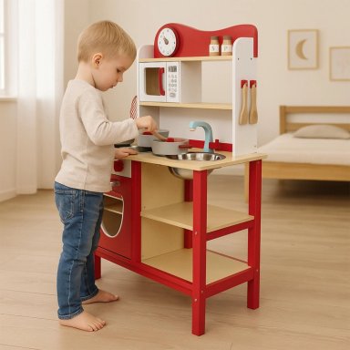 COCINA DE MADERA GAMEPOWER COC003 ROJO ROJA + ACCESORIOS 54X30X90 CM - 2