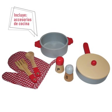 COCINA DE MADERA GAMEPOWER COC003 ROJO ROJA + ACCESORIOS 54X30X90 CM - 5