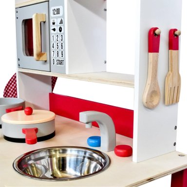 COCINA DE MADERA GAMEPOWER COC003 ROJO ROJA + ACCESORIOS 54X30X90 CM - 7