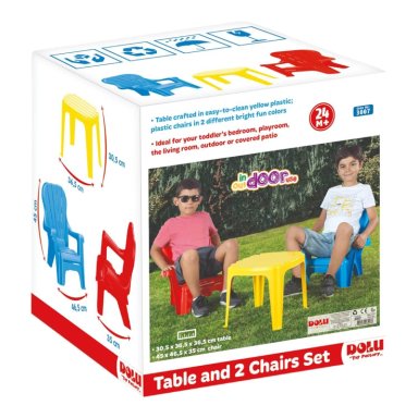 MESA Y DOS SILLAS DOLU DL3007 MULTICOLOR INFANTIL - 2
