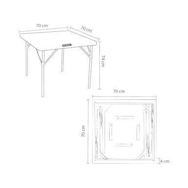 MESA PLEGABLE CUADRADA 70X74CM BLANCA NORTHWEST - 4