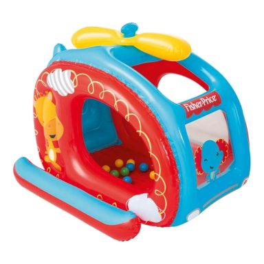 PISCINA HELICOPTERO INFLABLE CON PELOTAS FISHER PRICE - 1