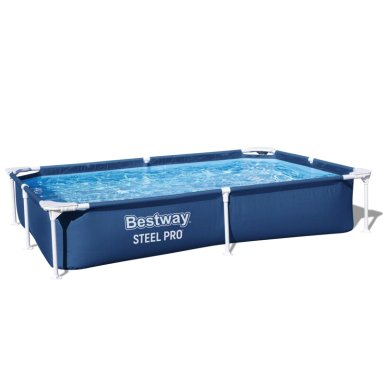 PISCINA BESTWAY RECTANGULAR STEEL PRO 2.21MX1.50MX43CM AZUL - 1