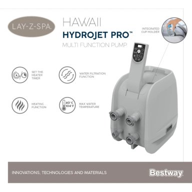 HOT TUB BESTWAY JACUZZI INFLABLE HAWAII HIDROMASAJE 6 PERS 71X180 CM - 5
