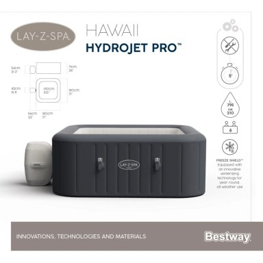 HOT TUB BESTWAY JACUZZI INFLABLE HAWAII HIDROMASAJE 6 PERS 71X180 CM - 6
