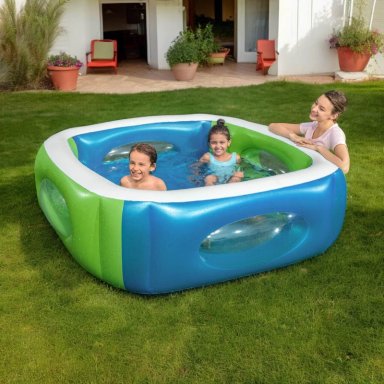 PISCINA INFLABLE BESTWAY CON VENTANA PARA NIÑOS 168X168X56CM - 3