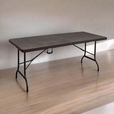 MESA PLEGABLE RECTANGULAR DISEÑO MADERA 180X74 CAFE  NORTHWEST - 5