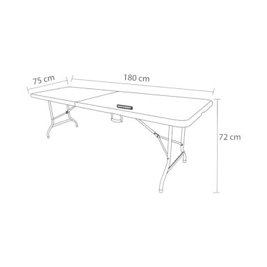 MESA PLEGABLE RECTANGULAR DISEÑO MADERA 180X74 CAFE  NORTHWEST - 6