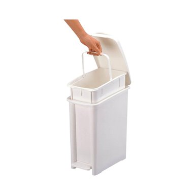 BASURERO RIMAX RX3980 PLASTICO PEDAL BLANCO 10L - 3