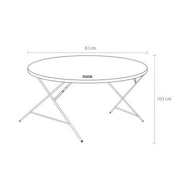 MESA PLEGABLE NORTHWEST NW-81G REDONDA 80X74 CMS GRIS - 5