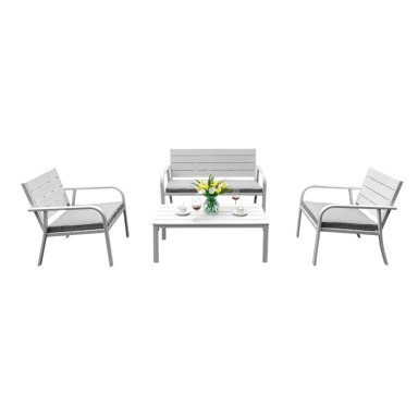 SET TERRAZA NORTHWEST NW-ST4 BLANCO CAPRI 4 PIEZAS CON COJIN - 1