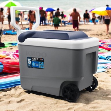 COOLER IGLOO NEVERA HIELERA CON RUEDAS MAXCOLD GRIS 38 LITRO IG34484 - 6