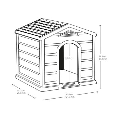 CASA PERRO RX13188 RIMAX PEQUEÑA TECHO VERDE 68X61X58 CM - 2