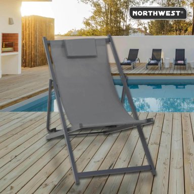 SILLA REPOSERA NORTHWEST NW-SP01 PLAYA PISCINA PLEGABLE NEW PORT GRIS - 4