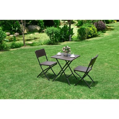 SET NORTHWEST ACERO CAFE 2 SILLAS + MESA CUADRADA PLEGABLE 62 CM RATTAN - 6