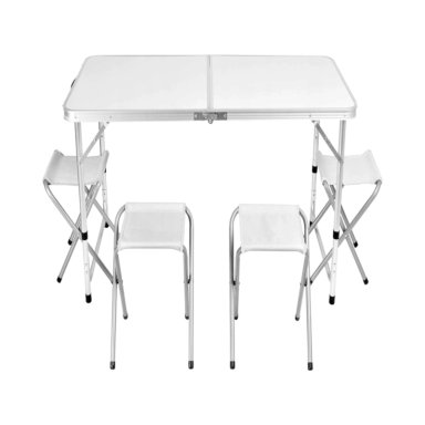 MESA NORTHWEST NW-AL03 PLEGABLE 120X60X69 BLANCO + 4 PISOS ALUMINIO - 1