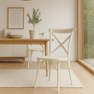 SILLA PLASTICO APILABLE DECO COPENHAGEN BLANCA ESCANDINAVIA - 5