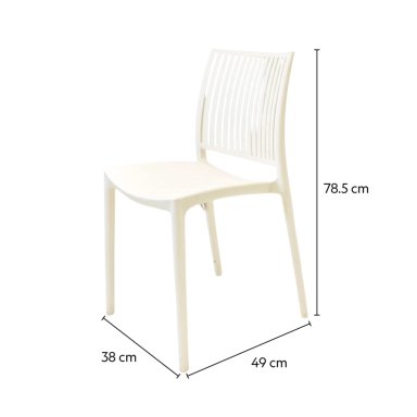 SILLA PLASTICO APILABLE DECO NORUEGA BLANCA ESCANDINAVIA - 6