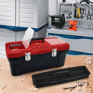 CAJA DE HERRAMIENTAS CERRADURA METALICA 20' NEGRA RIMAX - 3