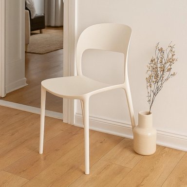 SILLA PLASTICO APILABLE DECO NUREMBERG BLANCA ESCANDINAVIA - 2