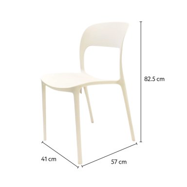 SILLA PLASTICO APILABLE DECO NUREMBERG BLANCA ESCANDINAVIA - 6
