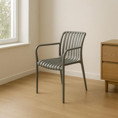 SILLA PLASTICO APILABLE DECO BONN GRIS ESCANDINAVIA - 7