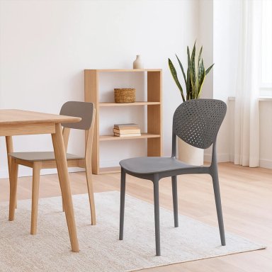 SILLA PLASTICO APILABLE DECO HAMBURG GRIS ESCANDINAVIA - 6
