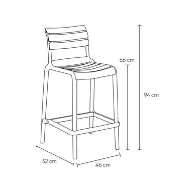 PISO TABURETE SILLA ALTA BAR COCINA GALT 65CM GRIS CLARO - 2