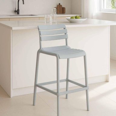 PISO TABURETE SILLA ALTA BAR COCINA GALT 65CM GRIS CLARO - 7