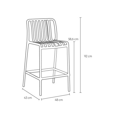 PISO TABURETE SILLA ALTA BAR COCINA MAGNUS 65CM BLANCO - 3