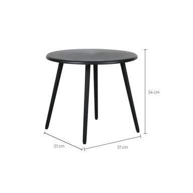 MESA DE CENTRO REDONDA NORDICA NEGRA 51X45 ESCANDINAVIA - 3