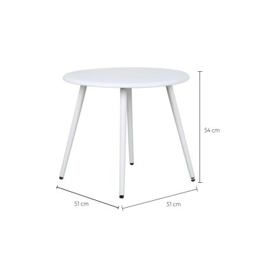 MESA DE CENTRO REDONDA NORDICA BLANCA 51X45 ESCANDINAVIA - 3