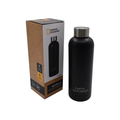 BOTELLA METALICA TE RMICA BOCA ANGOSTA 500ML NEGRA - 1