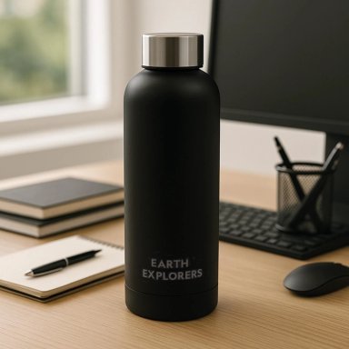 BOTELLA METALICA TE RMICA BOCA ANGOSTA 500ML NEGRA - 8