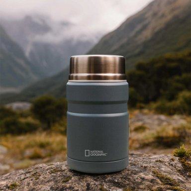 TERMO COMIDA ACERO INOXIDABLE 750ML CON CUBIERTOS GRIS - 6
